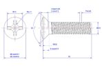 Cross-recessed-raised-countersunk-head-screw-M2.5X10