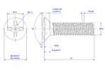 Cross-recessed-raised-countersunk-head-screw-M2.5X12