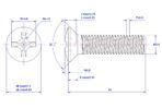 Cross-recessed-raised-countersunk-head-screw-M3.5X14