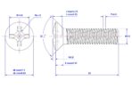 Cross-recessed-raised-countersunk-head-screw-M3.5X20