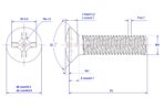 Cross-recessed-raised-countersunk-head-screw-M4X25