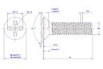 Cross-recessed-raised-countersunk-head-screw-M6X12