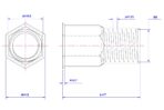 Small-Head-Half-Hexagon-Riveted-Nut-M8